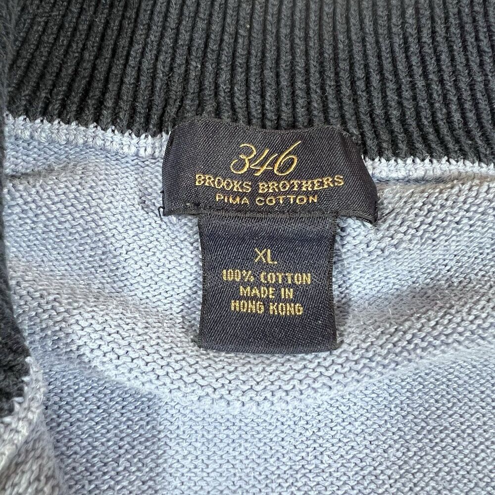 Brooks Brothers 346 Prima Cotton Pullover 1/4 Zip Mock Neck Sweater Men's XL - Picture 8 of 9